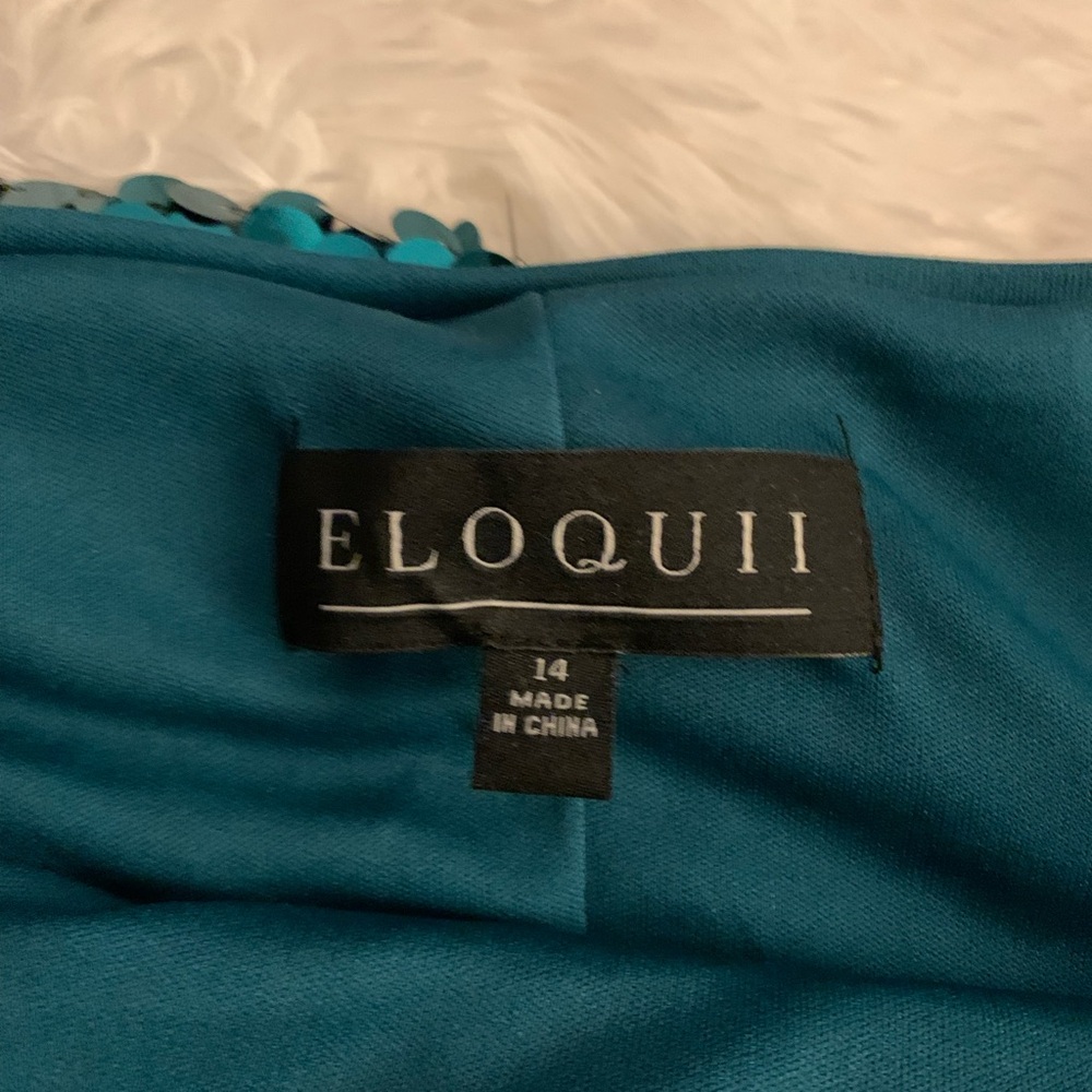 Eloquii Blue  Sequin Midi Pencil Skirt - Picture 3 of 4